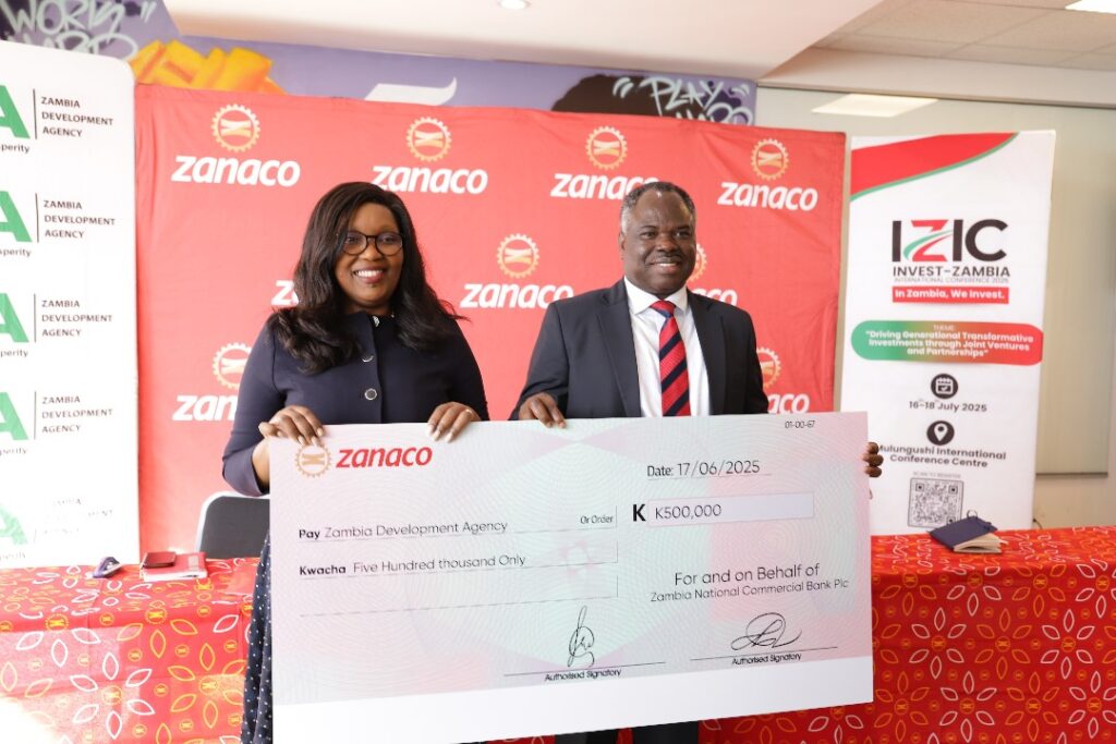 ZDA Aims To Record Over US$2 Billion Trade Deals at IZIC, As ZANACO Handsover K500,000 Cheque