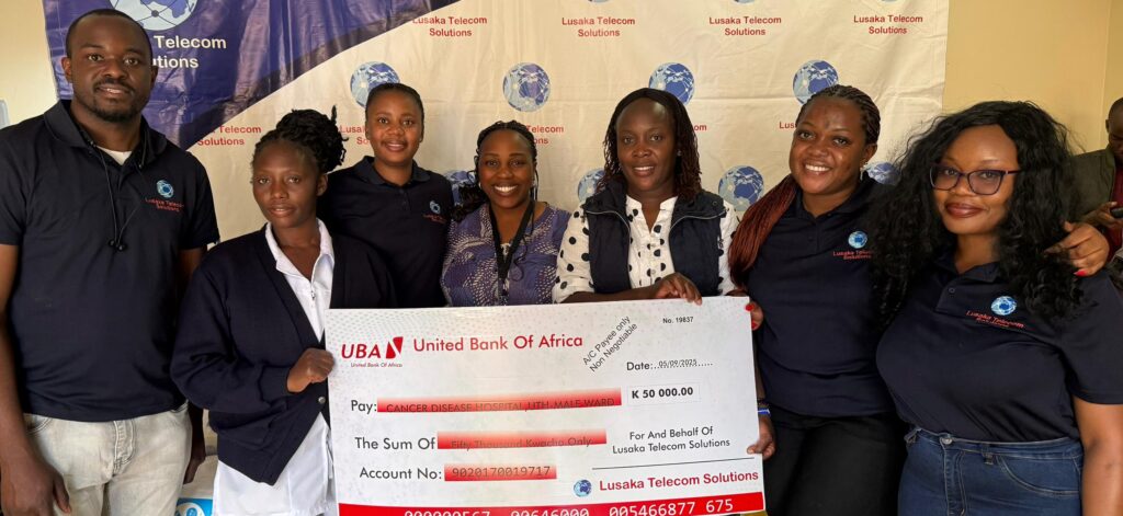 Lusaka Telecom Solutions Donates K50,000 Worth of Items to Cancer Diseases Hospital