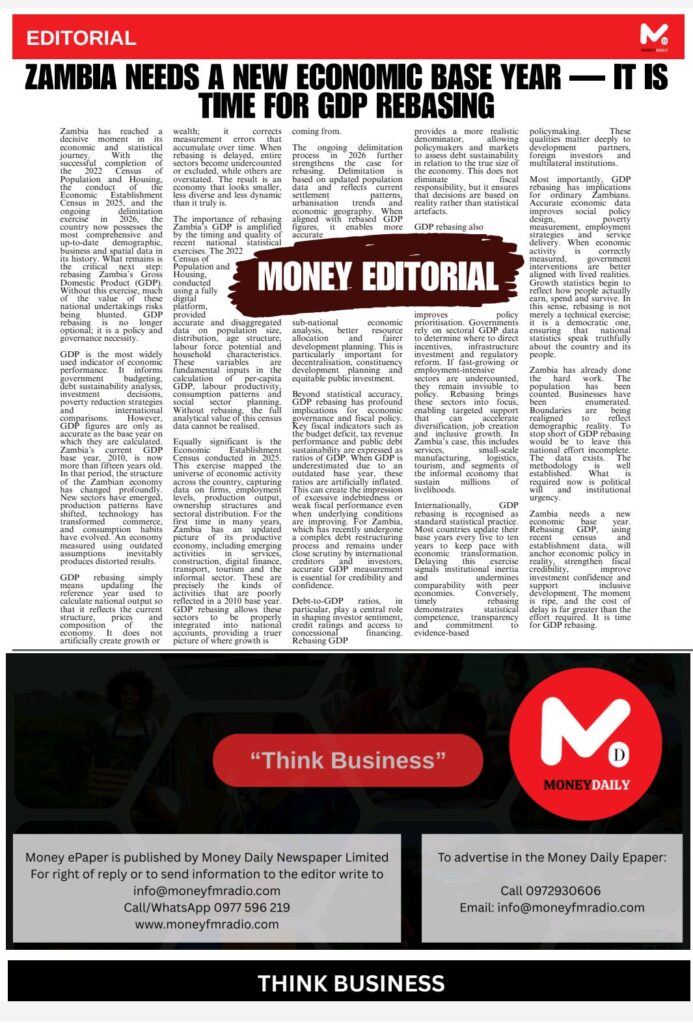 ZAMBIA NEEDS A NEW ECONOMIC BASE YEAR — IT IS TIME FOR GDP REBASING