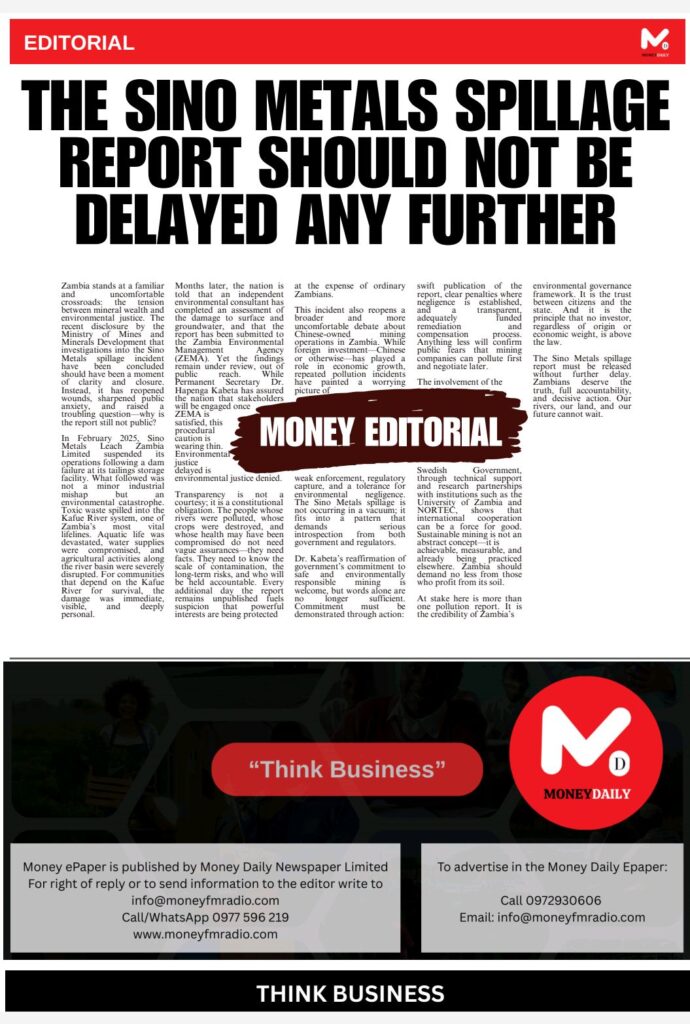 THE SINO METALS SPILLATE REPORT SHOULD NOT BE DELAYED ANY FURTHER