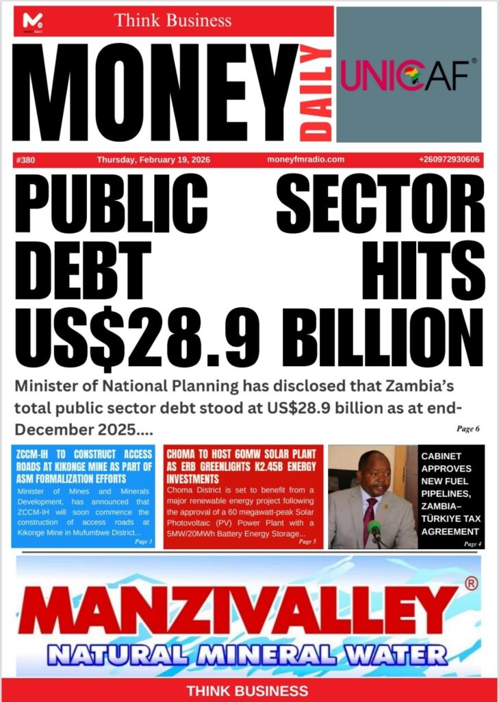 ZAMBIA’S PUBLIC DEBT HITS US$28.9 BILLION