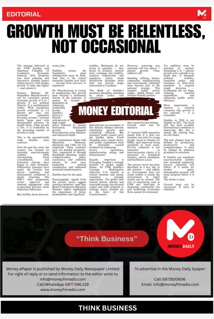 GROWTH MUST BE RELENTLESS,NOT OCCASIONAL